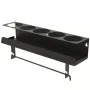 Wall-Mounted Storage Rack for 5 Aerosol Spray Cans and Paper Towel Holder Black Reinforced Thickened Steel Tool Organizer for Garage and Craft Room