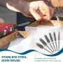 Premium Stainless Steel Bore Brush Set 6 pcs Silver Straight Wire Bristle for Drill Efficient Cleaning Rust Removal