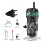 6.35mm 800W Electric Hand Trimmer Wood Router Electric Trimming Machine 6-Speed Adjustable 33000RPM Copper Motor Woodworking Milling Engraving Home DIY Power Tool for Trimming and Slotting