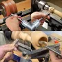 RUITOOL Professional Carbide Wood Lathe Tools Set 5 Tips Bowl Sander 50 Sanding Discs Extended Handle CNC Steel Shaft Aluminum Handles Woodturning Mandrels Adjustable Anti Slip Grip
