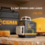 EU US Direct CIGMAN CM-720/CM-720SE レーザーレベルツール 2x360°セルフレベリングライン付き 充電式タイプCバッテリー 磁気Lブラケット プロフェッショナル建設機器 写真吊り下げとホームデコレーション用