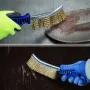 2PCS Heavy Duty Wire Brushes for Cleaning Rust Removal Carbon and Stainless Steel Bristles 11\ Long Ergonomic Plastic Handle Ideal for Paint Welding Slag Rust Removal