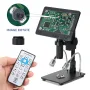 HAYEAR 26MP HDMI uyumlu Dijital Mikroskop 2100X Dijital Büyütme Ayarlanabilir 7 inç Ekran 60fps Yüksek Kare Hızı HDR Modlu Mikroskop Kamera Lehimleme İçin Metal Yansımasını Ortadan Kaldırabilir HY-2070