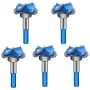 5pcs Woodworking Hole Opener Set Blue Carbide Adjustable Opener Drilling Wood Hinge Drill Bits Detachable Strong Back Plate 15-35mm