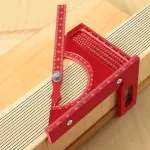 JIGHOLE Adjustable 180 Degree Aluminum Alloy 3D Triangle Measuring Ruler Protractor Carpentry Square Metric Inch Scale CNC Scribing Tool