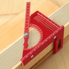 JIGHOLE Adjustable 180 Degree Aluminum Alloy 3D Triangle Measuring Ruler Protractor Carpentry Square Metric Inch Scale CNC Scribing Tool