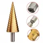 Drillpro 6PCS Premium Titanium-Coated HSS 4241 Step Drill Bit Set by Pro-Drills Variety Pack (1/8\ to 1-3/8\) High-Speed Steel Center Punched Design Ideal for Woodworking and Home Improvement