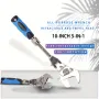 10-Inch 5-in-1 Adjustable Telescopic Ratchet Wrench Multi-Function Tool Retractable Handle 180° Swivel Head Stainless Steel