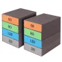 8pcs Sanding Sponges Assorted Grits 60 80 120 220 Washable Reusable Sandpaper Blocks for Woodworking Furniture Metal Drywall Polishing