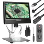 ANDONSTAR 10 Inch Digital Microscope 4X Zoom 1080P LCD Display Magnifier Soldering Microscope with LED