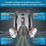 Dust Mask Reusable Full Face Respirator Mask Double Filtration Anti-Fog Organic Vapor Mask for Wooodworking Painting Welding Dust Protection