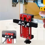 Adjustable Aluminum Alloy Cabinet Door Positioner Clamp 5-45mm One-Hand Operation for Most Cabinet Doors Includes 10mm Sleeve Easy Installation