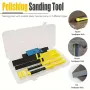 4PCS Sanding Sticks Set with Molded Plastic Handles for Wood Metal Plastic Auto Body Models Polishing Calcite Grit Manual Buffing Tools