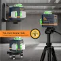 CIGMAN CM-701T 3x360° Laser Level 100ft Green Beam Self-Leveling Remote Control Rechargeable Battery with 1.5m Tripod IP54 Rating