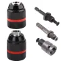 13mm Threaded Keyless Metal Drill Chuck, Hex Shank/SDS/Square Quick Grip Adapter, Chuck for Drill Bit Screwdriver Tap&Sockets