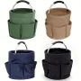 600D Oxford Cloth Tool Organizer Bag 17L Foldable Storage Basket with 6 Compartments Zipper Drawstring Carry Handle for Gardening and Travel