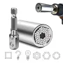 Universal Socket Adapter Set Perfect for Ratchet Wrench and Electric Drill - Adjustable Gadget Features Strong Chrome Steel Material Fits Standard 1/4\-3/4\ Metric 7mm-19mm Nuts Ideal Gift for Handy Men