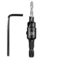 5PCS Countersink Drill Bit Set +1PC Wrench Wood Tools Carpentry Woodworking Drill Bit Pilot Holes Hex Shank Screw Size #5 #6 #8 #10 #12