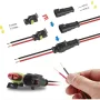 240Pcs 20 Kits 2 Pin Connector Automotive Electrical Connectors Quick Connect 2 Pin Wire Connectors Waterproof Connector 2 Way Wire Connector