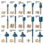 15PCS 1/4 Inch 6.35mm Shank Tungsten Carbide Wood Router Bits Set Chamfer Router Bit Milling Cutter for for Trimming / CNC Machine Engraving