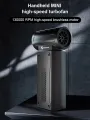 Mini Turbo Fan 130,000PM Peak 35 m/s Wind Speed 2000mAh Battery 4 Speed Settings Cordless Powerful Hair Dryer and Dust Remover
