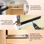 2PCS Drawer Slide Jig with Toggle Clamp & Magnetic Arm Precision Cabinet Tool Stainless Steel Magnetic Arm Laser-Etched Scale Fast Accurate Installation Professional Quality