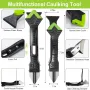 Caulking Tool 5 in 1 Silicone Caulking Grout Removal Sealant Finishing Tool with Grout Scraper 6 Exchange Silicone Pads
