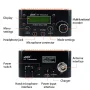 USDX+ Plus V2 QRP HF Transceiver 8 Band 3-5W Output Built-in 4000mAh Battery Compact Design Aluminum Case CW Decoding Portable Radio