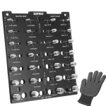 ENJOYWOOD 28 Thread Nut & Bolt Checker With Gloves Durable Aluminum Alloy Gauge for Metric and Imperial Sizes Easy Size Identification Tool