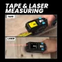 Mileseey DTX10 Digital Measuring Tape Laser 100m 330Ft Range 12Ft Blade Swappable Battery App Sync High Accuracy Smart Calculations Color Display Auto Lock Tape Extended Laser Line