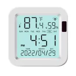Smarsecur Smart Wifi Temperature and Humidity Sensor with Real Time Monitoring, Adjustable Temperature Modes Remote Access Energy Efficient Anti-Tamper Design Works with Smartphone Ideal for Home Climate Control