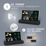 Wireless Indoor Outdoor Weather Station VA Color Screen Temperature Humidity Sensor 500 Feet Range Adjustable Backlight Dual Power Calendar Clock Moon Phase