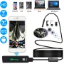 8mm Endoscope 1/5/10M Cable For Car Camera Dual Lens IP68 Waterproof Inspection Endoscope 8 LED Lights Soft/Rigid Wire For Smartphone