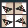 Aluminum Alloy Triangle Ruler Thickened Base Precision Angle Measurement Multi Functional Positioning Drawing Tool Metric Inch Dual Scale Woodworking Professional Adjustable