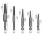 5 Pack Screw Extractor Center Bit Guide for Broken Bolt Puller Hex Handle and 1 Wrench for Broken Hand Tools