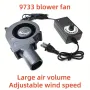 9733 Blower Fan 12V 1.80A High Air Volume Turbine Adjustable Speed Control Compact Design for BBQ Camping Firewood Stove Charcoal Starter Outdoor Cooking Fan