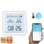 Tuya TH08 Wi-Fi Zigbe Temperature Humidity Sensor Hygrometer Wireless Alexa Google Compatible Backlight Feature Low Battery Reminder Remote Home Monitoring 24H Time Display