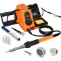 HX46 Soldering Station Kit 600W PID Temperature Control 150°C-500°C Fast Heating ESD Safe with LCD Display Auto Sleep Calibration EU/US Plug