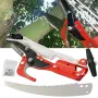 2-in-1 Hand-operated Pruning Saw and High Branch Cutter SK5 Alloy Steel Telescopic Double Pulley Teflon Coated Blade 2cm Cutting Diameter