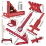 9Pcs Woodworking Square Kit Aluminum Alloy CNC Tools Multi Functional Ruler Set Center Finder Compass Honing Guide Height Gauge For Precision Layout Panel Splicing Grinding