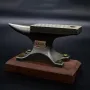 MYTEC Single Horn Carbon Steel Anvil with Wooden Base Rust Resistant Small Blacksmith Tool for Metal Shaping Bending DIY Workshop Crafting