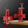 Adjustable Woodworking Cabinet Door Installation Jig Aluminum Alloy Quick Positioning 2-in-1 Device 0-75mm Thickness 15-70mm Rebound Drilling Tool