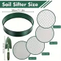 Soil Sifter Gardening Compost Sieve 4 Interchangeable Meshes Sand Rocks Dirt Shovel 30cm 11.8in High-Quality Soil Preparation