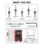 Carbide Tipped Countersink Drill Bits Set Low Friction Depth Stop 1/4\ Hex Shank Replaceable HSS Pilot Drill Wood Plastic Woodworking
