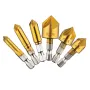 6pcs 6mm-19mm 5 Flute Countersink Drill Bit Set 90° Counter Sink Chamfer Cutter 1/4 Inch Hex Shank