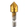 6pcs 6mm-19mm 5 Flute Countersink Drill Bit Set 90° Counter Sink Chamfer Cutter 1/4 Inch Hex Shank