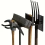 Heavy Duty Iron Wall Mounted Tool Rack Supports Up to 40lbs Compact Space Saving Organizer for Garage Garden Workshop