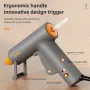 RAYENR Home Hot Melt Glue Gun 20W 110V-240V Quick Preheat 7mm Sticks Aluminum Alloy Nozzle Compact Design 30PCS/60PCS Optional Glue Sticks