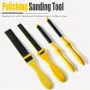 4PCS Sanding Sticks Set with Molded Plastic Handles for Wood Metal Plastic Auto Body Models Polishing Calcite Grit Manual Buffing Tools