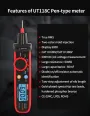UNI-T Pen-Type Meter Digital UT118C 600V DC AC Voltmeter True RMS Frequency Meter NCV Capacitance Resistance Test